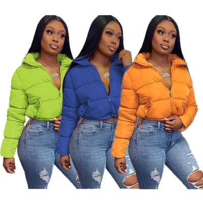 China New Amazon viable hot sale winter clothes for women coat solid warm body-shaped cool zipper thick jacket female equips bubble coat for sale