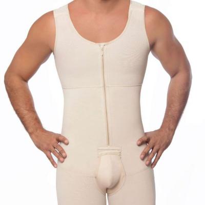 China Antibacterial Men One Piece Control Stomach Body Shaper Sports ABS Abdomen Knitwear Slim Bodysuit 6XL for sale