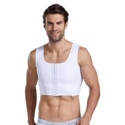 China Dropshipping High Quality Antibacterial Men's Chest Binder Body Shaper Invest Slimming Underwear Shaper Corset Hook Top Vest for sale