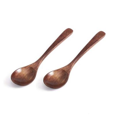 China 6PCS Small Viable Small Wooden Spoons Soup Spoon Wooden Spoon Teaspoon For Coffee Tea Jam Bath Salts Serving Wooden Spoons for sale