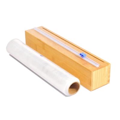 China Moso Kitchen Wooden Food Bag Bamboo Dispenser With Slide Cutter For 12 Inch Aluminum Foil Dispenser For Aluminum Foil Bamboo for sale