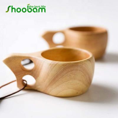 China Sustainable Natural Wood Tea Cups Japanese Style Handmade Wooden Cup for sale