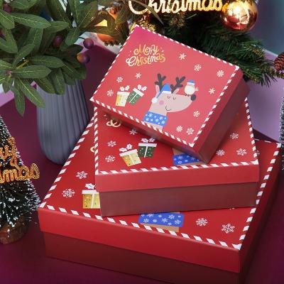 China Bosca Customized Recyclable Blathanna Printing Large New Christmas Cartoon Elk Scarf Gloves Packaging Paper Gift Box for sale