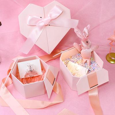 China Recyclable Customizable Octagonal Hexagonal Hexagonal Heart Shape Lipstick Perfume Candy Packaging Wedding Birthday Gift Listing Box for sale