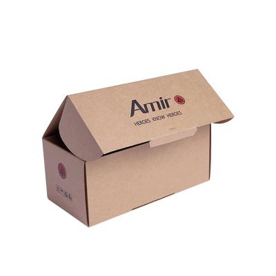 China OEM Logo Eco Friendly High Quality Customized Printing NOCI Brown Kraft Recyclable Shoes E Groove Corrugated Cardboard Mailing Packaging Box for sale