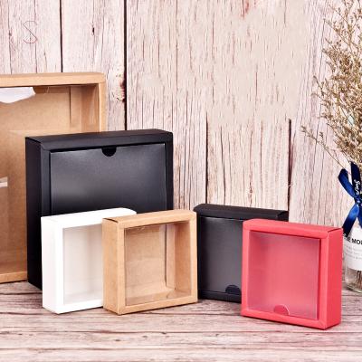 China Recyclable NOCI Cosmetic Boxes A White Soap Box Kraft Paper Packaging Boxes With PVC Sleeve Window for sale