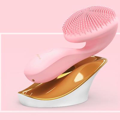 China Exquisite design pink 1.5H time silicone plastic material DEEP CLEANING easy to use filler facial cleansing brush for sale