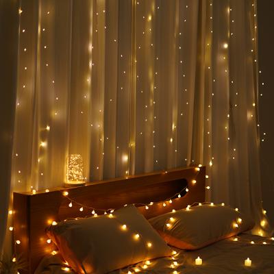 China Indoor Decor 300 Led Flicker Window Copper Curtain String Light Wedding Party Garden Bedroom Wall Decoration Garland Lights for sale