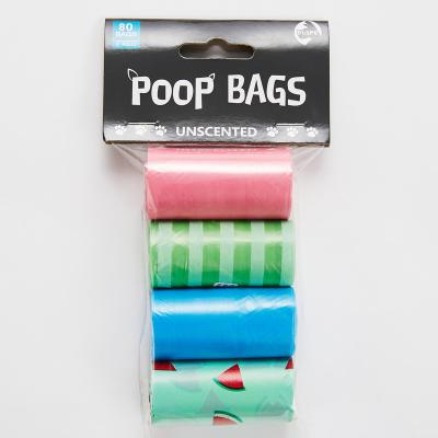 China Sustainable Biodegradable 4 Bag Rolls 80 Dog Poop Bags Pet Waste Plastic Bag for sale