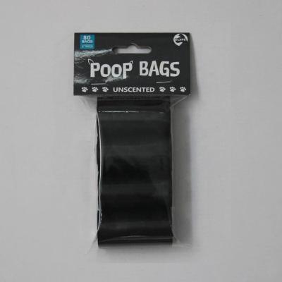 China Best Selling 80 Viable Dog Rolls 4 Poo Bags Black Plastic Dog Waste Bag for sale