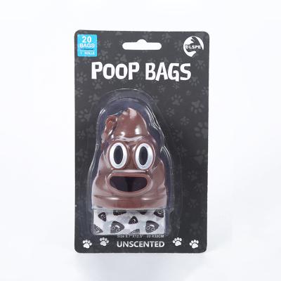 China Portable 20 Bag Viable Pet Waste Bag With Plastic Dispenser Dog Poop Bag Holder for sale