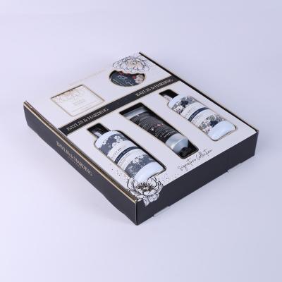 China Recycled Materials Customized Hot-selling Kraft Paper Golden Flower Gold Stamped Paper White Corrugate Shower Kraft Paper Box for sale