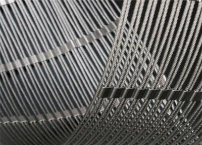 China 316 Stainless Steel Wire Rope Mesh , Diamond Shape Ferrule Rope Mesh for sale