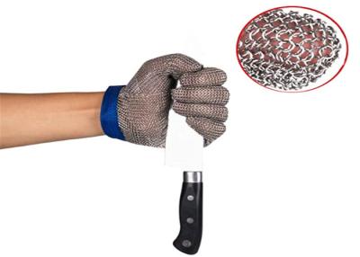 China Industrial Cut Resistant Stainless Steel Safety Gloves , chain mail butcher glove for sale