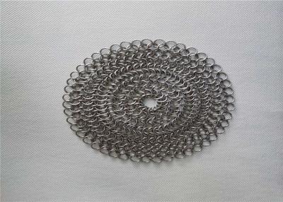 China 6''X6'' Round BBQ Stainless Steel Chainmail Scrubber for sale