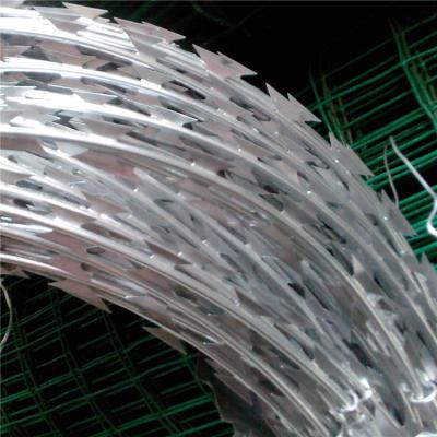 China Bto-22 Concertina Razor Wire Galvanized Steel Single Cross 450mm for sale