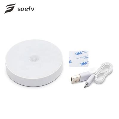 China Modern Round White Usb Led Light Led Night Motion Sensor Light for sale