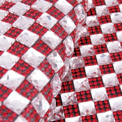 China Adhesive Flatback Hotfix Rhinestone Sheets, Hot Fix Crystal Rhinestone Mesh Trimming Roll for sale