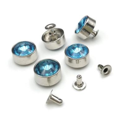 China Popular Decorative 12mm Alloy Diamond Round Buckle Rivet for sale