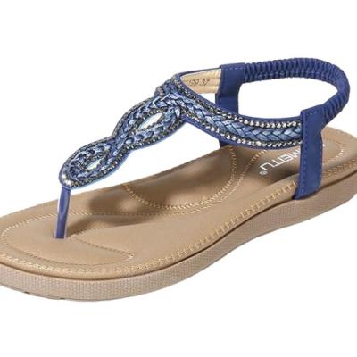 China New Design Sandal Durable Wholesale T-Strap Summer Flats Sandal Personalized Sandal for sale