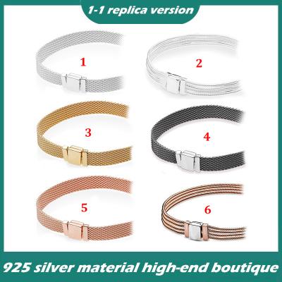 China Vintage S925 Sterling Silver Black Watch Style Personality Fashion Temperament DIY Bracelet Base Bracelet for sale