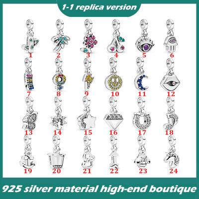 China Vintage 925 Sterling Silver E Series Face Pendant Beaded Accessories DIY Smiley Moon Pendant Accessories for sale