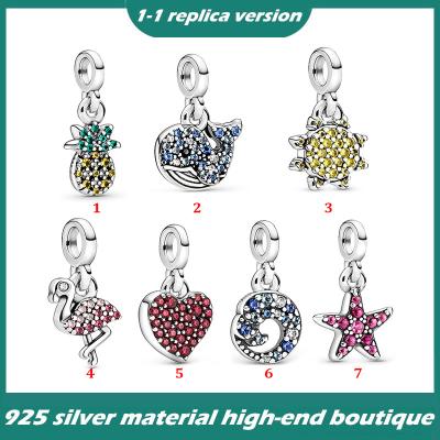 China Vintage 925 Sterling Silver I Series Beads Pineapple Love Five-pointed Star Scattered Beads DIY Accessories for sale