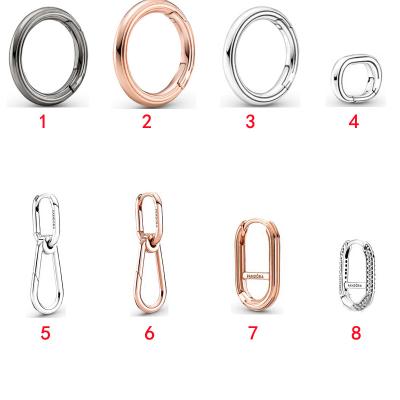 China Vintage JE Series New Pave Circle Earrings Ring Connection Single Chain Single Loop S925 Sterling Silver for sale