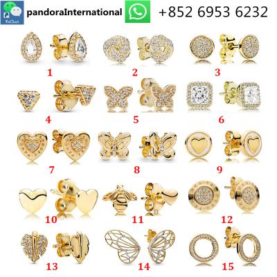 China Vintage S925 Gold Color Love Series Stud Earrings Bee Bow Stud Earrings Sterling Silver for sale