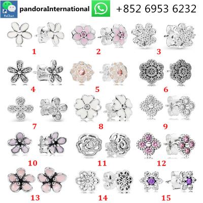 China Vintage S925 Sterling Silver Daisy Series Earrings Four Leaf Clover Flower Temperament Wild Earrings for sale