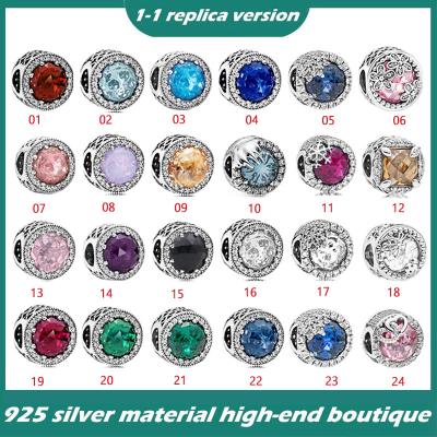 China Vintage S925 DIY Opal Series Snowflake Love Cat Eye Accessories Sterling Silver Colorful Hanging Beaded Beads for sale