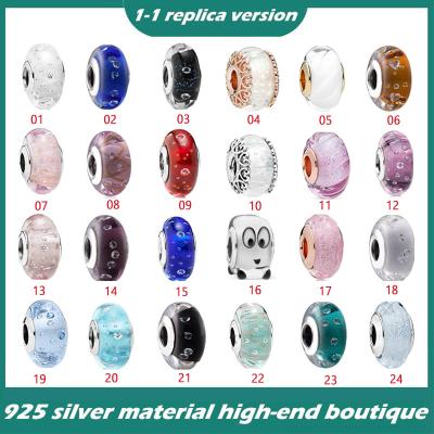 China Vogue S925 Surface Series Bubble Glass Sterling Silver Cut Sparkling Beads Hanging DIY Accessories Beaded Beads for sale