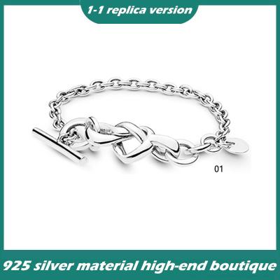 China Vintage 925 Sterling Silver Mother's Day Series OT Heart Interlocked Buckle Bracelet Suitable For Original Bracelet Silver for sale