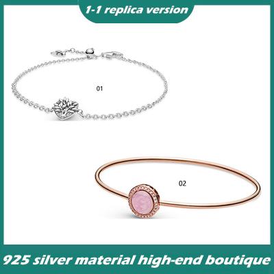 China Vintage 925 Sterling Silver Rose Bracelet New Suitable For Original Bracelet Rose Gold for sale