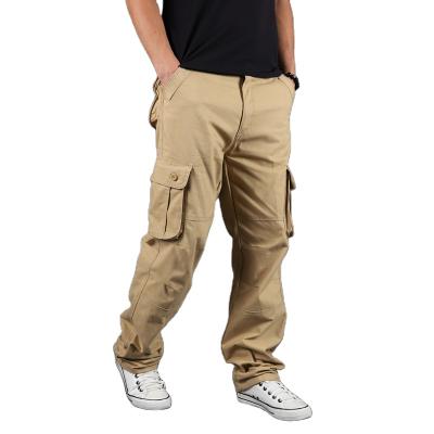 China 100%cotton Men's Multi-pocket Overalls Loose Casual Pants Big Springs And Autumn Cotton Thick Trousers for sale