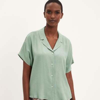 China Eco Friendly Women's Camp Eco Friendly Collar With Button Comfortable Hot Sale Blouse for sale