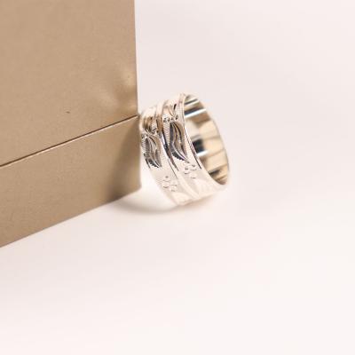 Chine TRENDY Customize Silver Ring For Women And Men 925 Sterling Silver Double Wide Ring à vendre