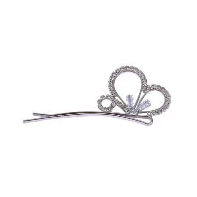 China Fashion Hair Accessories Wholesale Women Rhinestone Diamond Hair Pin Korean Crystal Heart Rhinestone Bobby Pin for sale