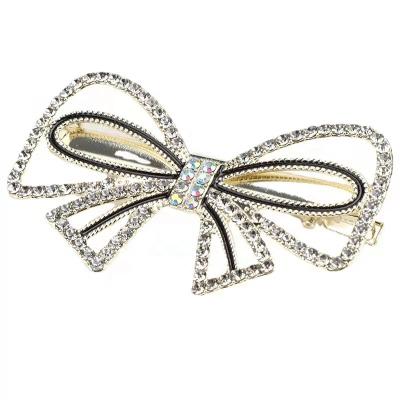 China Hot Sale Fashion Soft Rhinestone Alloy Duck Hair Pins Bow Pearl Hair Clips For Women à venda