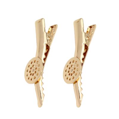 China Fashion Gold Plated Round Charm Metal Hair Clips Styling Hair Clips For Platypus for sale