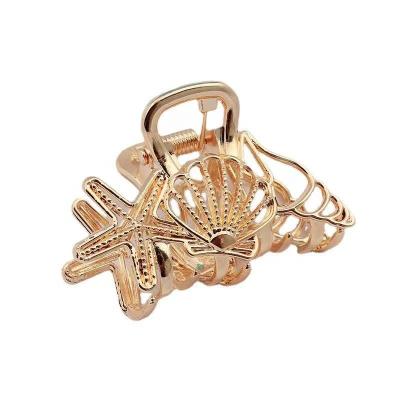 China Fashion Women Hair Clips Simple Hair Accessories Hollow Metal Starfish Shell Hair Claw Clips Accessories Te koop