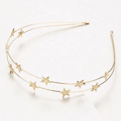 Cina Fashion Amazon Gold Tone Double Wire Star Celestial Novelty Fashion Headband in vendita