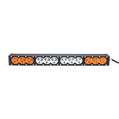 China off road led light bar with yellow and white 10W Cree PC lens DHCB-L120SDC for sale