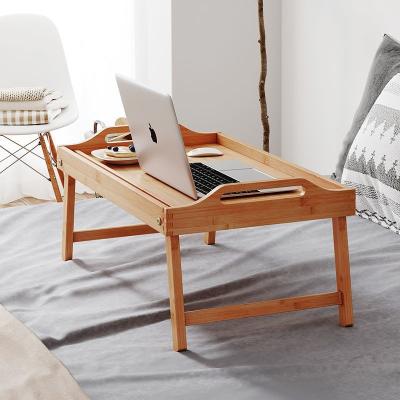 China Wholesale Lazy Multifunctional Wooden Bamboo Breakfast Computer Bedroom Household Folding Table Decoration Serving Trays Home Office On Bed for sale