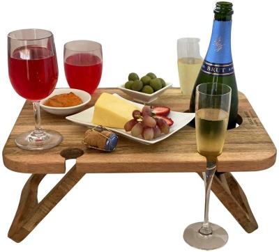 China Wholesale Custom Traditional Mini Picnic Table Elegant For Wine And Champagne Wood Picnic Table Camping Folding Outdoors Portable for sale