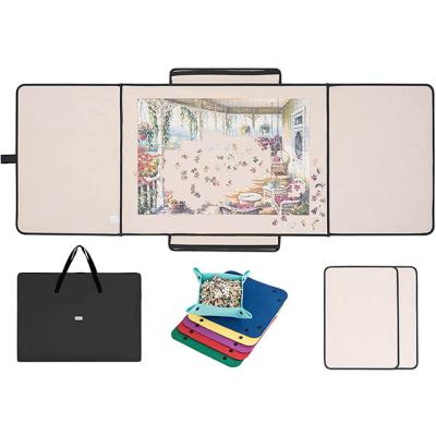 China Toy Custom Big Size Educational Non-Slip Outdoor Puzzle Mat with 1 Handle Bag 2 Sorting Trays Portable 1500 Piece Jigsaw Puzzle Board for sale