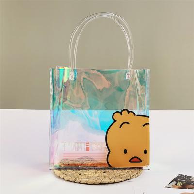 China Newest Clear PVC PVC Bag Ready To Ship Clear Gift Handle Bag for sale