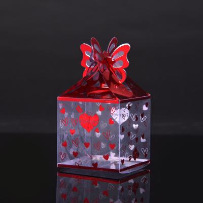 China Packaging Box Classic PVC PET Stamping Wedding Box With Butterfly Handle Clear Plastic Wedding Gift Box Factory Direct for sale