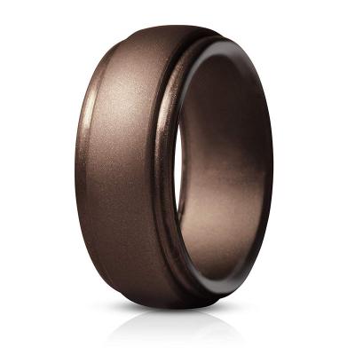 China Men Outdoor Sport Breathable Design Lead Free Nickel Free 8mm Thick 2.5mm Wide Rubber Finger Bands Silicone Wedding Rings for sale