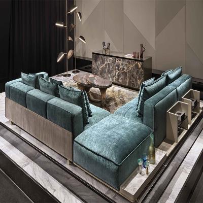 China Latest Modern Sectional Leather Living Room Fabric Sofa Designs Curved Velvet Sofa Set Customized Furniture for sale